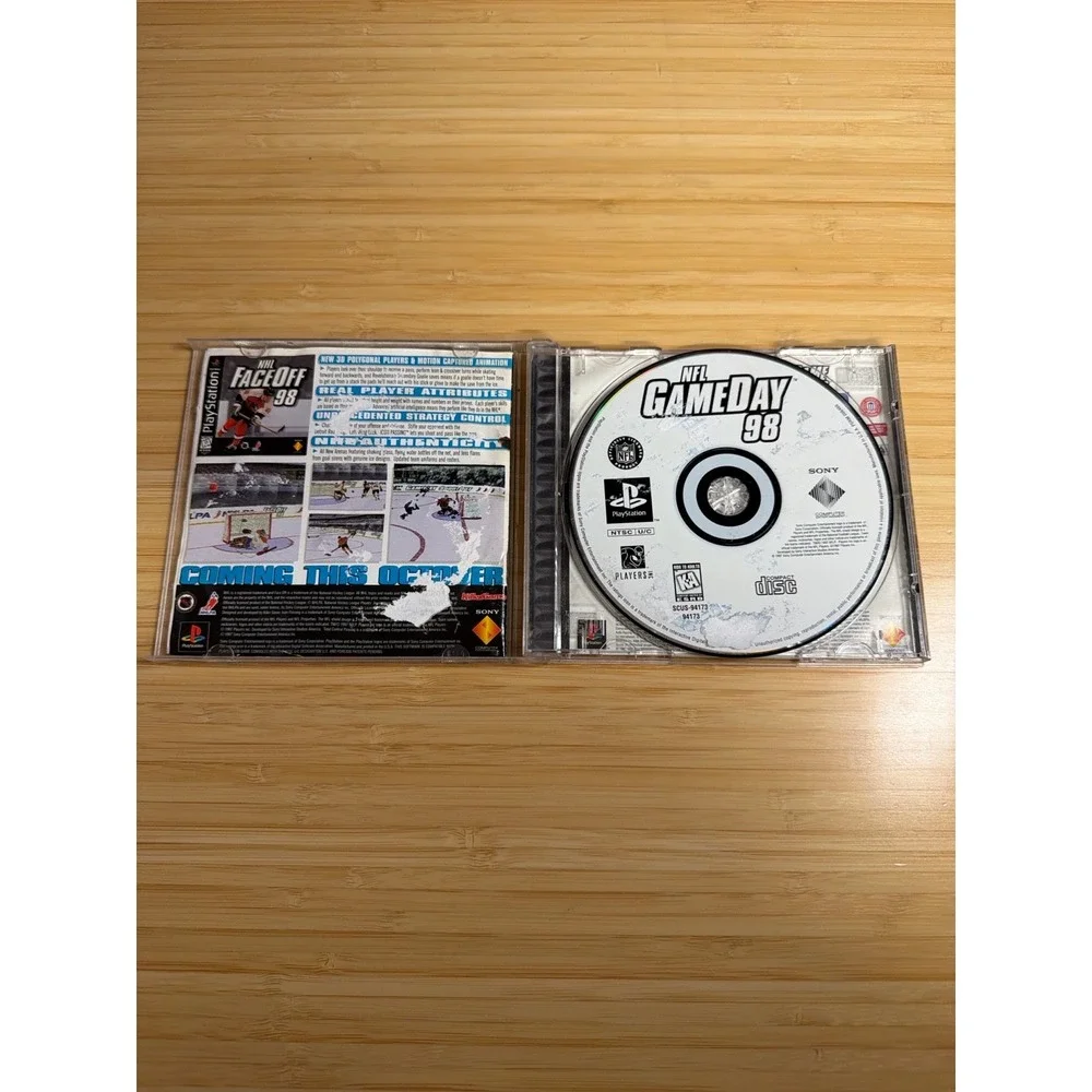 PS1 NFL GameDay 98 CIB Water Damaged Untested Football‎ Game